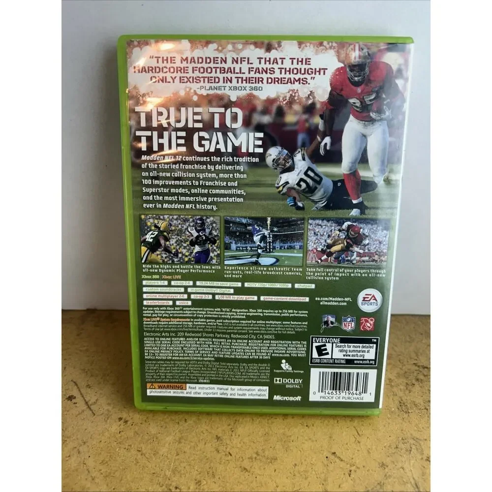 Madden NFL 12 Xbox 360 Football Game EA Sports 2011